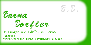 barna dorfler business card